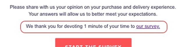 time of survey email