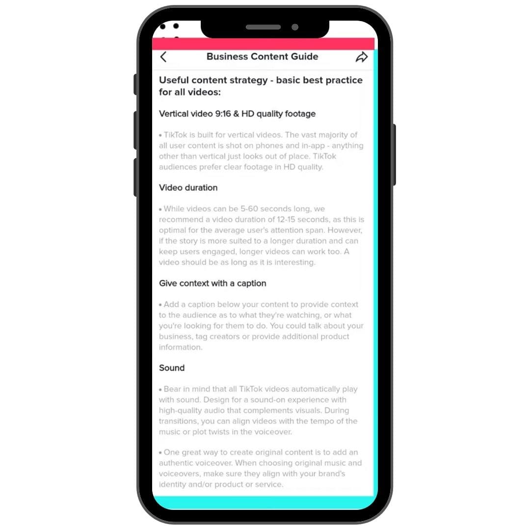 Business Content Guide platform TikTok