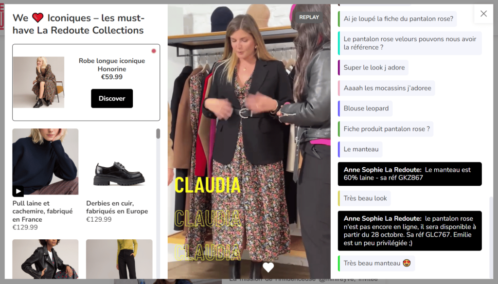 La Redoute live shopping event - influencer - bad and good practices - skeepers