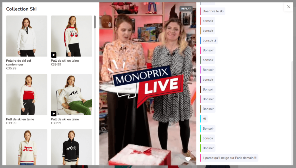 live shopping - Monoprix - skeepers